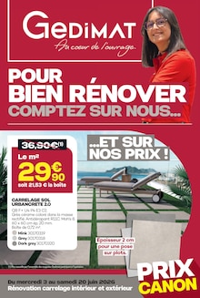Catalogue Gedimat de la semaine "POUR BIEN RÉNOVER COMPTEZ SUR NOUS…" avec 1 pages, valide du 03/06/2026 au 20/06/2026 pour Maîche et alentours Prospectus Gedimat de la semaine "POUR BIEN RÉNOVER COMPTEZ SUR NOUS…" avec 1 pages, valide du 03/06/2026 au 20/06/2026 pour Maîche et alentours