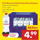 Natürliches Mineralwasser Classic oder Medium von Fürst Bismarck im aktuellen Netto Marken-Discount Prospekt