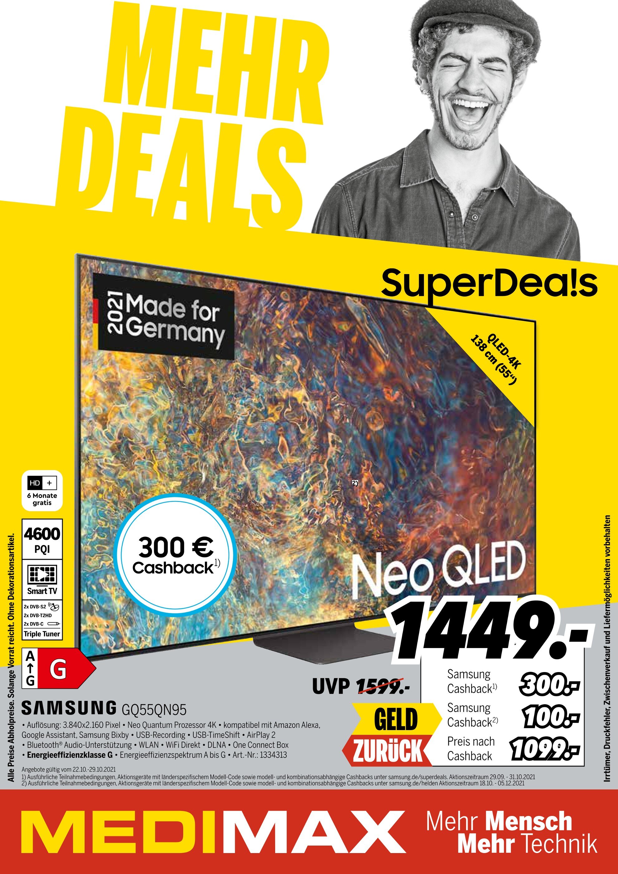 MEDIMAX Prospekt für Berlin mit 3 Seiten MEDIMAX Prospekt für Berlin: "MEHR DEALS", 3 Seiten, 22.10.2021 - 29.10.2021
