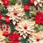 Tissu 100% coton imprimé 3D floral rouge 140 cm en promo chez Décor Discount Échirolles à 9,50 €