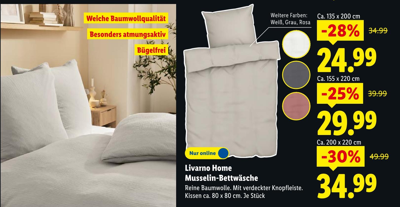 Musselin-Bettwäsche