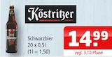 Schwarzbier Angebote von Köstritzer bei Getränke Oase Waltrop für 14,99 €