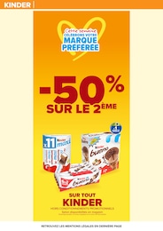 Prix et réduction Kinder dans le prospectus Carrefour en cours Offre Kinder dans le catalogue Carrefour du moment à la page 56