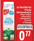 Frische Weidevollmilch von Gut&Günstig für 0,77 € bei EDEKA im Angebot Frische Weidevollmilch von Gut&Günstig im aktuellen EDEKA Prospekt