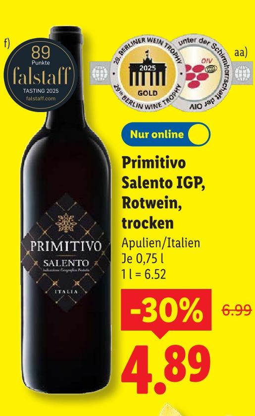 Primitivo Salento IGP, Rotwein, trocken