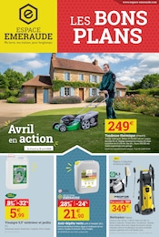 Prospectus Jardineries & Animaleries Espace Emeraude en cours à Cléguérec et alentours, "Avril en action", 4 pages, 08/04/2026 - 18/04/2026 Catalogue Jardineries & Animaleries Espace Emeraude en cours à Cléguérec et alentours, "Avril en action", 4 pages, 08/04/2026 - 18/04/2026