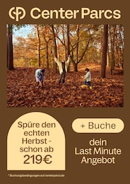 Center Parcs Prospekt für Wuppertal mit 1 Seite Center Parcs Prospekt für Wuppertal: "Last Minute Fall", 1 Seite, 25.08.2025 - 24.12.2025