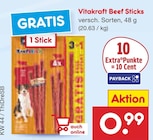 Beef Sticks von Vitakraft für 0,99 € bei Netto Marken-Discount im Angebot Beef Sticks von Vitakraft im aktuellen Netto Marken-Discount Prospekt