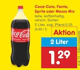 Netto Marken-Discount Diemelsee - Coca-Cola, Fanta, Sprite oder Mezzo Mix Angebot im Prospekt Coca-Cola, Fanta, Sprite oder Mezzo Mix bei Netto Marken-Discount im Diemelsee Prospekt für 1,29 €