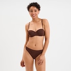 Soutien-gorge bandeau microfibre marron femme dans le catalogue La Halle