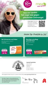 mea - meine apotheke Prospekt der Woche "Unsere Juli-Angebote" Seite 1, 01.07.2025 bis 31.07.2025 für Trier Aktueller mea - meine apotheke Prospekt "Unsere Juli-Angebote" Seite 1 von 4 Seiten für Trier
