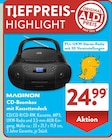 CD-Boombox mit Kassettendeck im Angebot bei ALDI SÜD in Memmingen CD-Boombox mit Kassettendeck Angebote von MAGINON bei ALDI SÜD Memmingen für 24,99 €