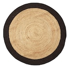 Tapis rond jute naturel contour noir Ø90cm en promo chez Gifi Amiens à 4,07 €