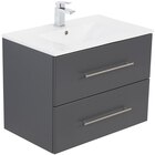OBI Kaufbeuren - Waschtisch Homeline 54 cm x 70 cm x 46 cm Anthrazit Waschtisch Homeline 54 cm x 70 cm x 46 cm Anthrazit Angebot bei OBI Kaufbeuren im Prospekt NEUER RAUM - NEUES GLÜCK!