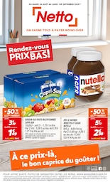 Catalogue Netto à Tulle, avec 16 pages Prospectus Netto à Tulle, "Rendez-vous PRIX BAS !", 16 pages, 26/08/2025 - 01/09/2025