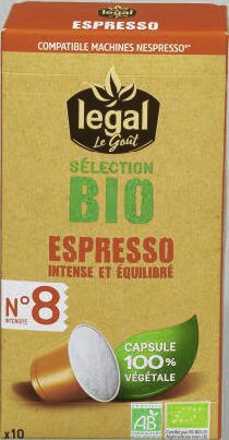 Capsules Café Biodégradables - LEGAL - Géant Casino Capsules Café Biodégradables - LEGAL à 2,99 € dans le catalogue Géant Casino "La tournée des promos !"