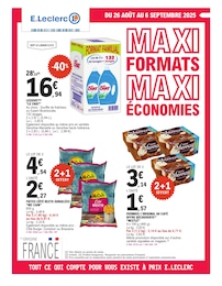 Catalogue Supermarchés de E.Leclerc à Vitré, avec 72 pages Prospectus Supermarchés de E.Leclerc à Vitré: "MAXI FORMATS MAXI ÉCONOMIES", 72 pages, 26/08/2025 - 06/09/2025