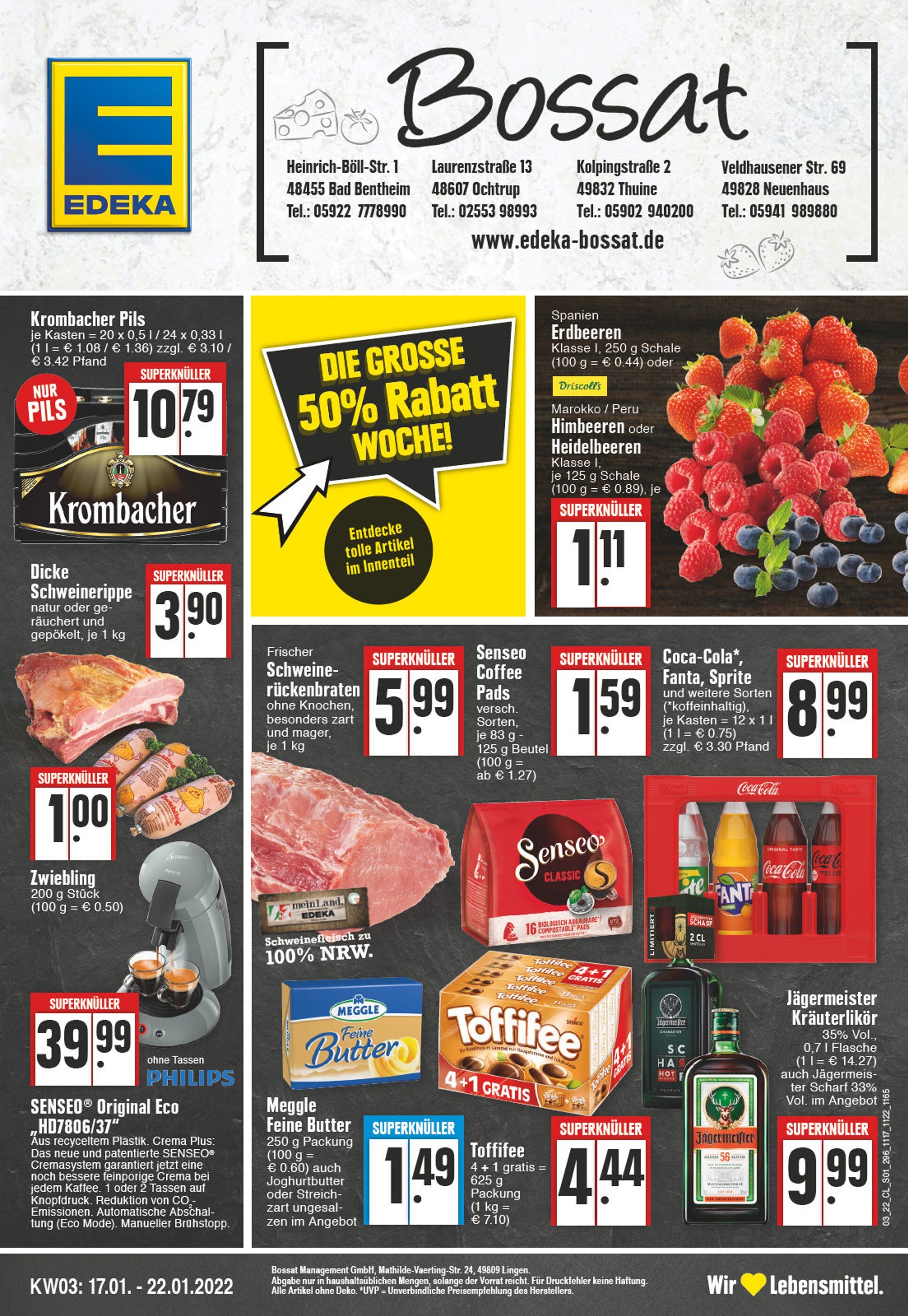 EDEKA Prospekt für Ochtrup mit 24 Seiten EDEKA Prospekt für Ochtrup: "Aktuelle Angebote", 24 Seiten, 17.01.2022 - 22.01.2022