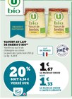 Yaourt au lait de brebis - U Bio en promo à 1,33 € chez Hyper U Yaourt au lait de brebis - U Bio dans le catalogue Hyper U