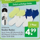 Sneaker-Socken im ALDI SÜD Prospekt Sneaker-Socken von UP2FASHION im aktuellen ALDI SÜD Prospekt für 4,99 €