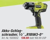 Akku-Schlagschrauber, 1/2", R18IW3-0 im Angebot bei toom Baumarkt in Kaiserslautern Akku-Schlagschrauber, 1/2", R18IW3-0 Angebote von Ryobi bei toom Baumarkt Kaiserslautern für 139,99 €