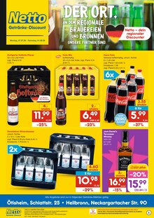 Cola im Netto Marken-Discount Prospekt "DER ORT, AN DEM DU IMMER AUSGEZEICHNETE PREISE FINDEST." mit 2 Seiten (Heilbronn)