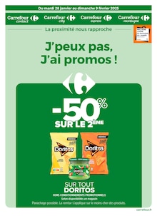 Prospectus Carrefour Proximité de la semaine "J’peux pas, J’ai promos !" avec 1 pages, valide du 28/01/2025 au 09/02/2025 pour Attignat et alentours