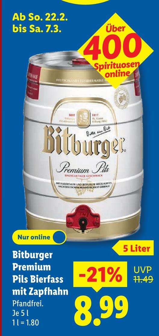 Premium Pils Bierfass mit Zapfhahn