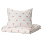 Bettwäsche-Set, 2-teilig Herzmuster weiß/rosa Angebote von BARNDRÖM bei IKEA Aachen für 15,99 €