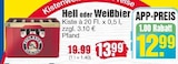 E center Itzehoe - Hell oder Weißbier Angebot im Prospekt Hell oder Weißbier bei E center im Itzehoe Prospekt für 12,99 €