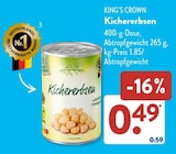 Kichererbsen von KING’S CROWN im aktuellen ALDI SÜD Prospekt für 0,49 €