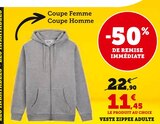 Hyper U Chartainvilliers - Promo VESTE ZIPPEE ADULTE Promo VESTE ZIPPEE ADULTE à 11,45 € dans le catalogue Hyper U à Chartainvilliers