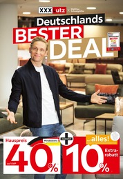 XXXLutz Möbelhäuser Prospekt für Reutlingen mit 28 Seiten XXXLutz Möbelhäuser Prospekt für Reutlingen: "Deutschlands BESTER DEAL", 28 Seiten, 23.05.2022 - 29.05.2022