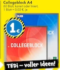 Collegeblock A4 für 1,00 € bei TEDi im Angebot Collegeblock A4 im aktuellen TEDi Prospekt