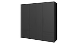 Kleiderschrank schwarz - 206 cm - 4 Türen - MOKKARIS Angebote bei Die Möbelfundgrube Trier für 299,99 €
