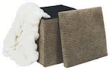 Coffre pouf pliable effet velours cotele - Hyper U à La Rochelle Coffre pouf pliable effet velours cotele en promo chez Hyper U La Rochelle à 9,99 €
