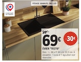 Évier Tecto - Fabriqué en France en promo chez E.Leclerc Troyes à 69,00 €