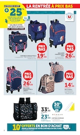 Promos Cartable dans le catalogue "LES PRIX BAS Spécial rentrée" de Hyper U Cartable en promo dans le catalogue Hyper U à la page 8