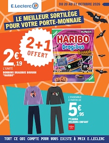 Catalogue E.Leclerc à Gien cette semaine, valable du 20/10/2026 au 31/10/2026 Prospectus E.Leclerc à Gien, "LE MEILLEUR SORTILÈGE POUR VOTRE PORTE-MONNAIE", 1 page de promos valables du 20/10/2026 au 31/10/2026