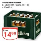 Aktuelle Veltins Angebote bei GLOBUS in Ludwigshafen (Rhein) Aktuelles Helles Pülleken Angebot bei GLOBUS in Ludwigshafen (Rhein) ab 14,99 €