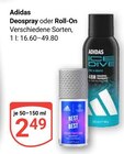 Deospray Angebote von Adidas bei GLOBUS Braunschweig für 2,49 €