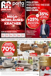 porta Möbel Prospekt für Florstadt mit 2 Seiten porta Möbel Prospekt für Florstadt: "POLSTER INDUSTRIE MESSE", 2 Seiten, 22.09.2025 - 27.09.2025