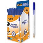 BIC Cristal - 50 Stylos à bille - bleu - 1 mm - pointe moyenne - BIC dans le catalogue Bureau Vallée