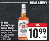 Kentucky Straight Bourbon Whiskey im E center Prospekt Kentucky Straight Bourbon Whiskey von Jim Beam im aktuellen E center Prospekt für 10,99 €
