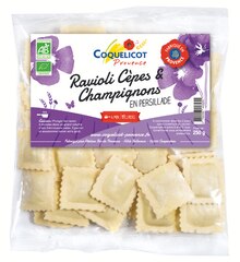 Ravioli cèpes & champignons en persillade - Biomonde à Bordeaux Ravioli cèpes & champignons en persillade en promo chez Biomonde Bordeaux à 3,59 €