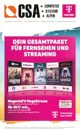 CSA Computer Prospekt für Duisburg mit 8 Seiten CSA Computer Prospekt für Duisburg: "DEIN GESAMTPAKET FÜR FERNSEHEN UND STREAMING", 8 Seiten, 01.08.2025 - 31.08.2025