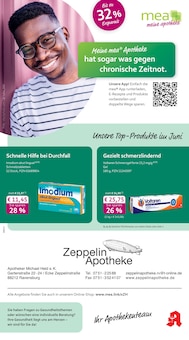 mea - meine apotheke Prospekt der Woche "Unsere Juni-Angebote" Seite 1, 01.06.2026 bis 30.06.2026 für Ravensburg Aktueller mea - meine apotheke Prospekt "Unsere Juni-Angebote" Seite 1 von 4 Seiten für Ravensburg