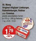 Original Allgäuer Limburger, Rahmlimburger, Rubius oder Cremius von St. Mang im aktuellen V-Markt Prospekt