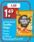 Tortilla-Chips im ALDI SÜD Prospekt Tortilla-Chips von Sun Snacks im aktuellen ALDI SÜD Prospekt für 1,49 €