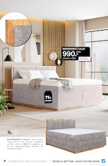 Boxspringbett im Kabs Prospekt "AKTUELLE ANGEBOTE" mit 52 Seiten (Hamburg)